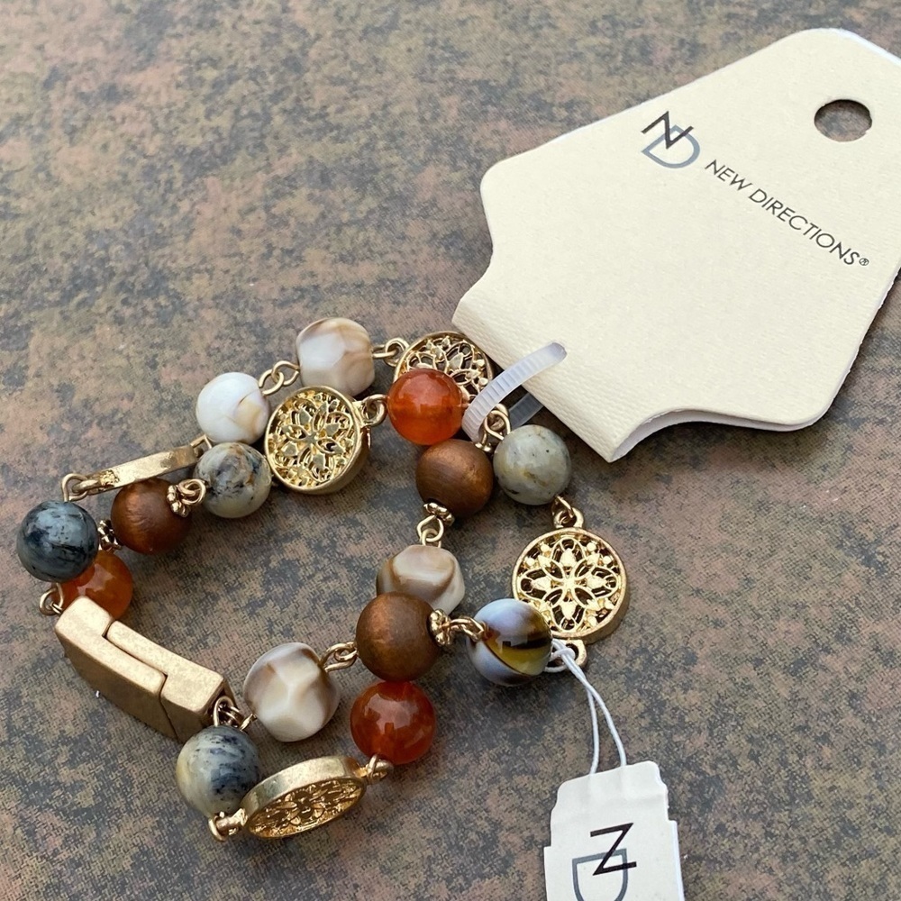 NWT NEW DIRECTIONS MULTI STONE BRACELET SET